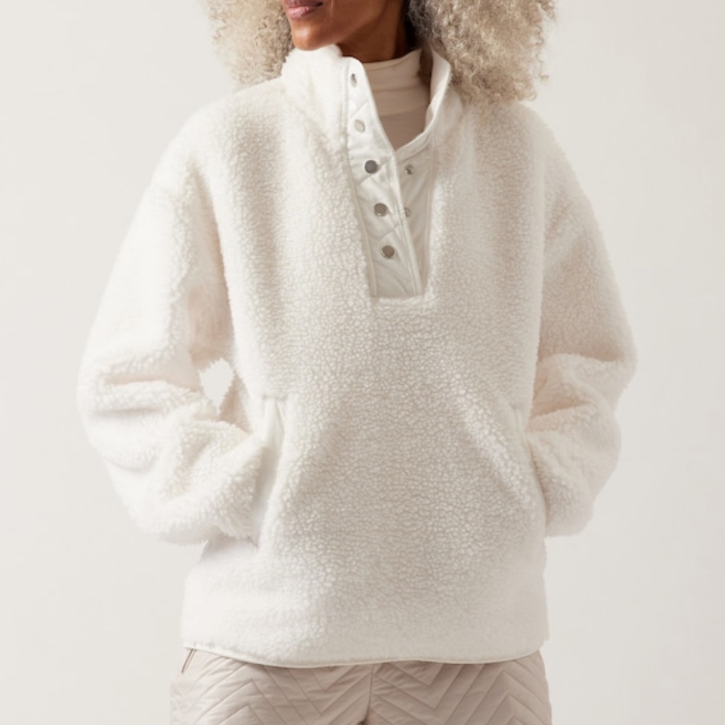 New - Athleta Magnolia White Sherpa Popover